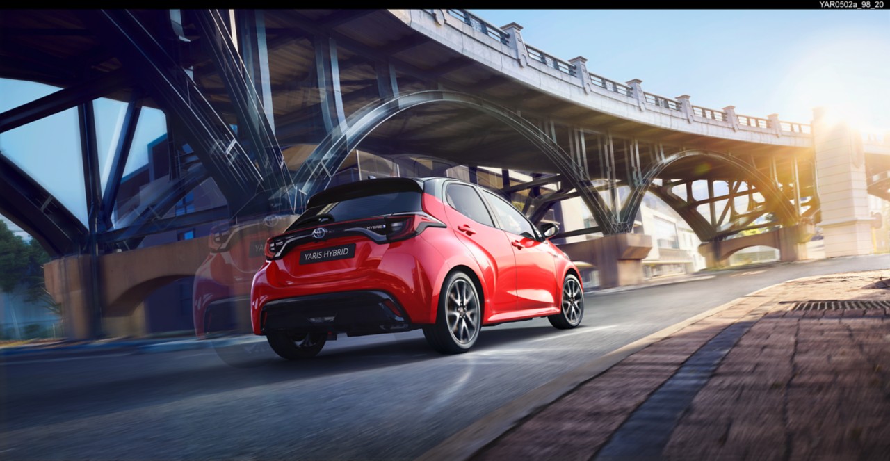 Imposing 18" alloy wheels under oversized fenders give Aygo X a wider stance.
